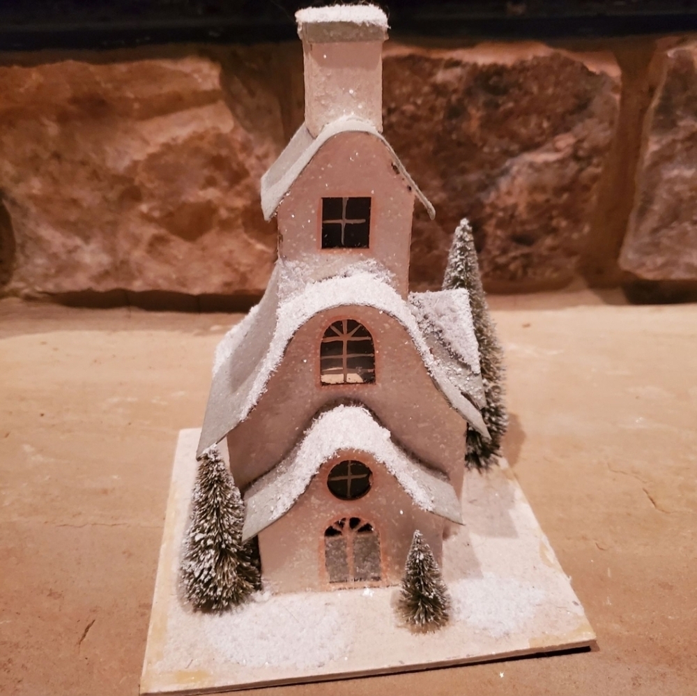 Snowy Village Christmas House with Trees - Picture 6 of 6